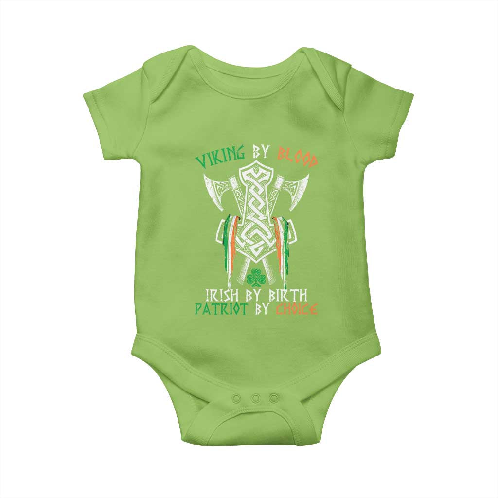 Viking By Blood Irish By Birth Patriot By Choice Baby Onesie Irish Viking Axes Celtic Knot