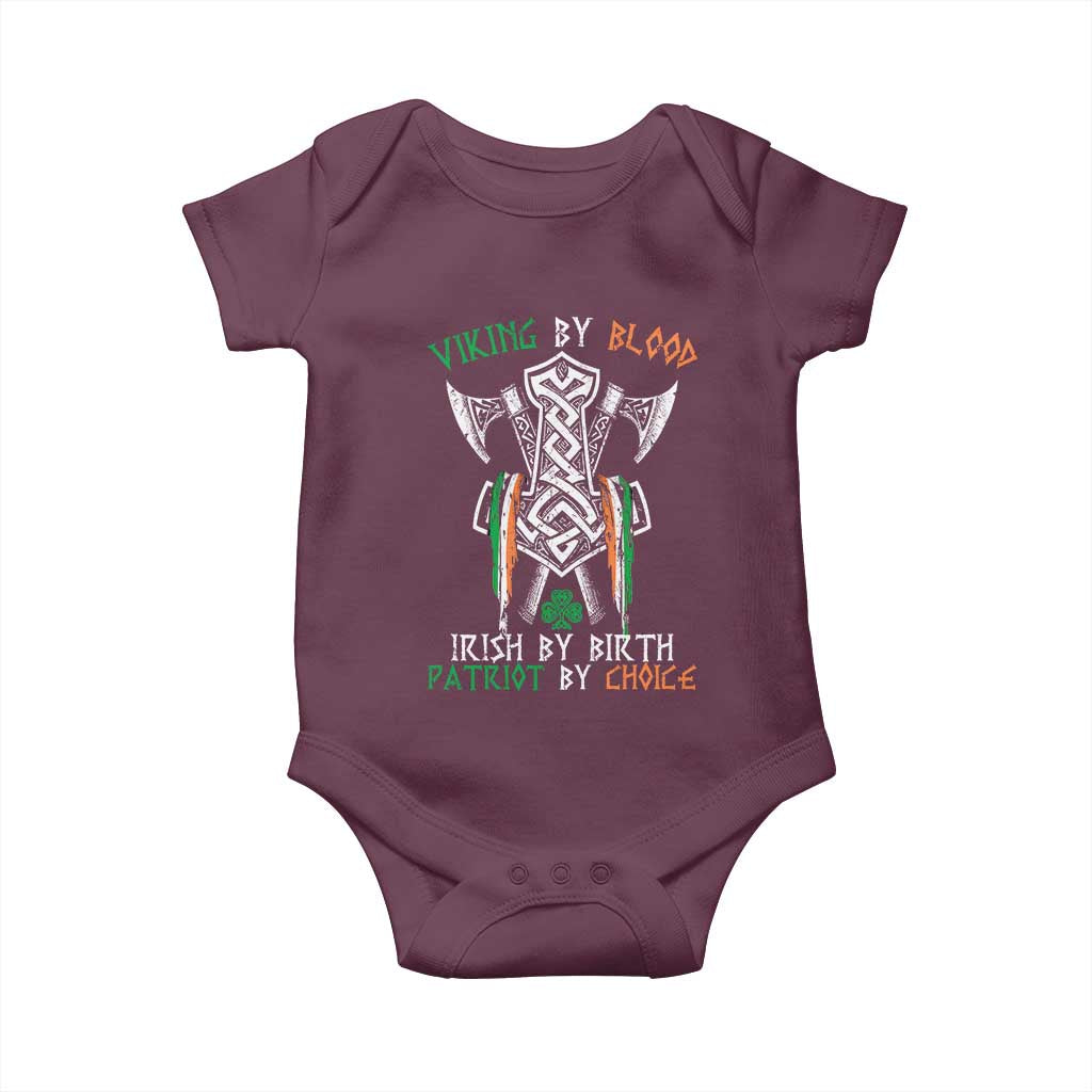 Viking By Blood Irish By Birth Patriot By Choice Baby Onesie Irish Viking Axes Celtic Knot