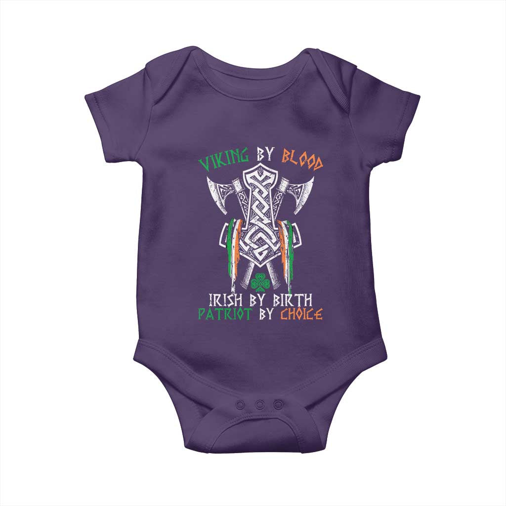 Viking By Blood Irish By Birth Patriot By Choice Baby Onesie Irish Viking Axes Celtic Knot