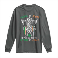 Viking By Blood Irish By Birth Patriot By Choice Long Sleeve Shirt Irish Viking Axes Celtic Knot