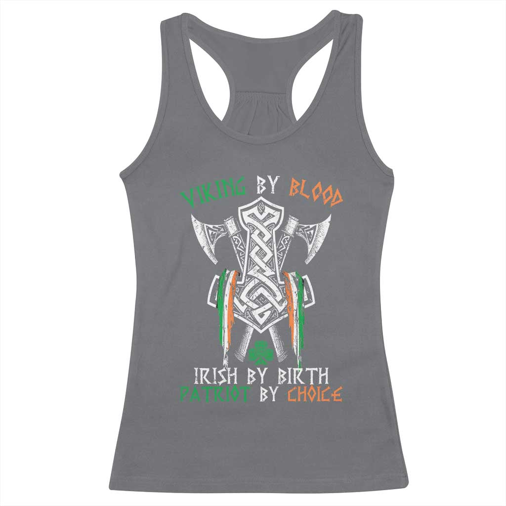 Viking By Blood Irish By Birth Patriot By Choice Racerback Tank Top Irish Viking Axes Celtic Knot