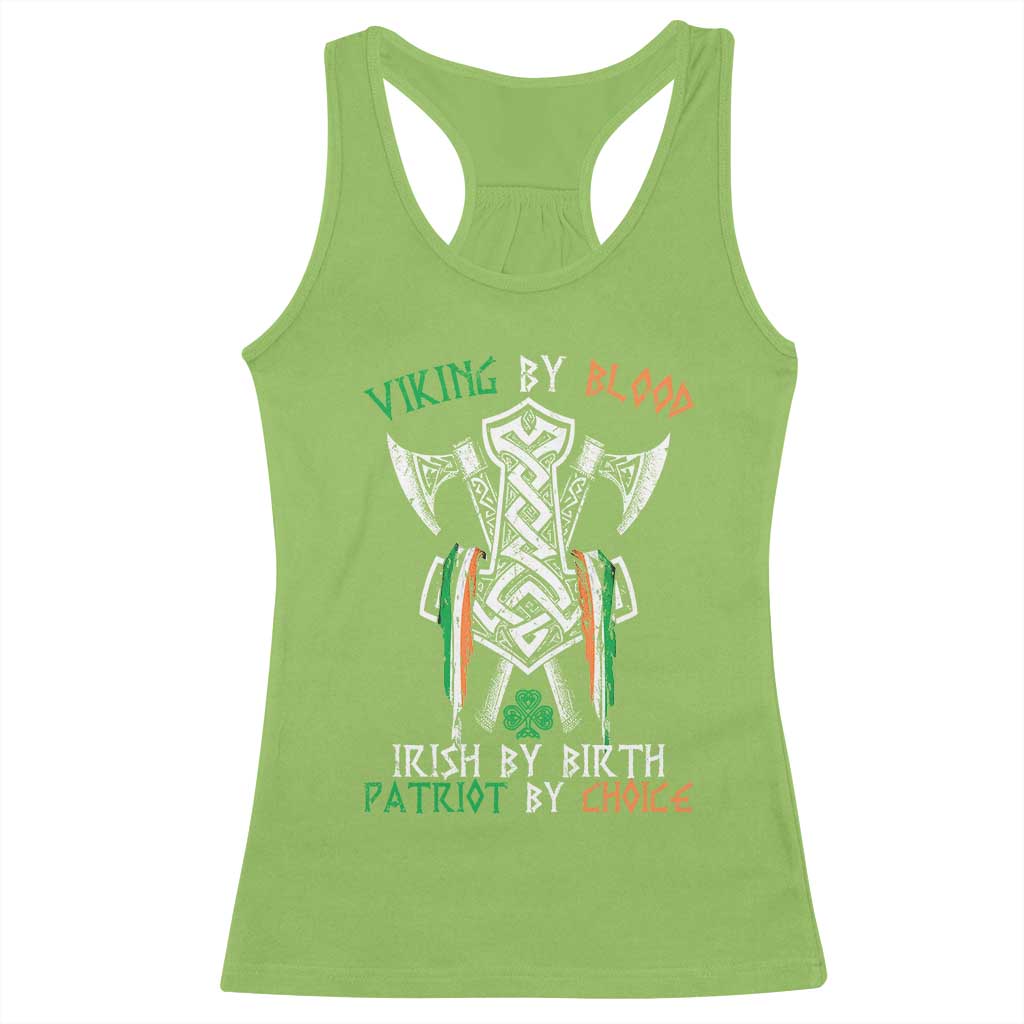 Viking By Blood Irish By Birth Patriot By Choice Racerback Tank Top Irish Viking Axes Celtic Knot