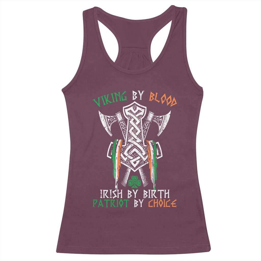 Viking By Blood Irish By Birth Patriot By Choice Racerback Tank Top Irish Viking Axes Celtic Knot