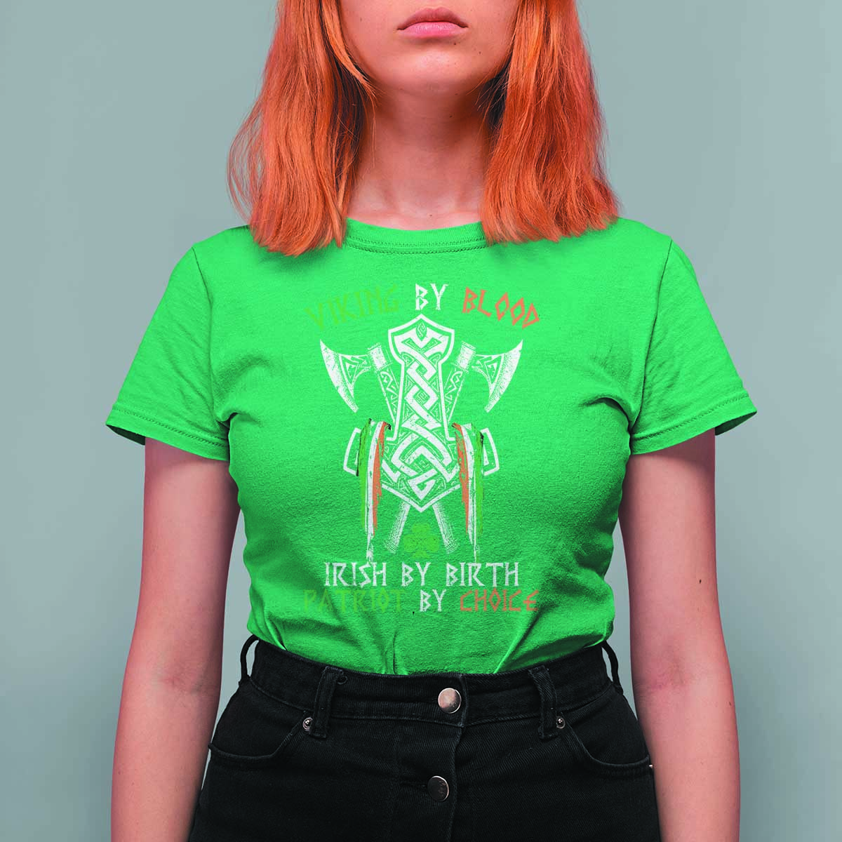 Viking By Blood Irish By Birth Patriot By Choice T Shirt For Women Irish Viking Axes Celtic Knot