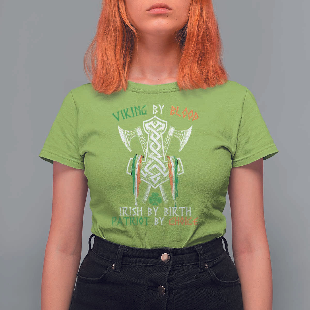Viking By Blood Irish By Birth Patriot By Choice T Shirt For Women Irish Viking Axes Celtic Knot