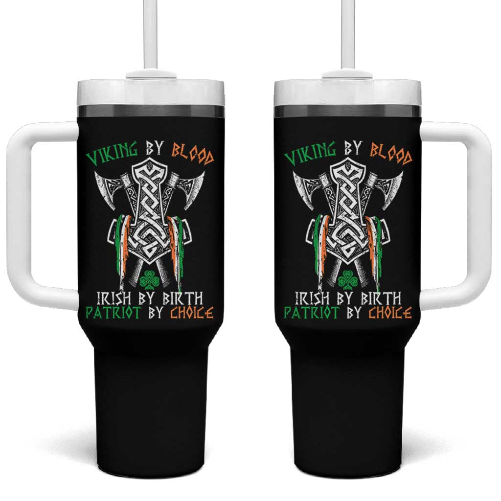 Viking By Blood Irish By Birth Patriot By Choice Tumbler With Handle Irish Viking Axes Celtic Knot