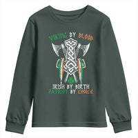 Viking By Blood Irish By Birth Patriot By Choice Youth Sweatshirt Irish Viking Axes Celtic Knot