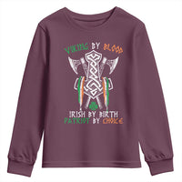 Viking By Blood Irish By Birth Patriot By Choice Youth Sweatshirt Irish Viking Axes Celtic Knot