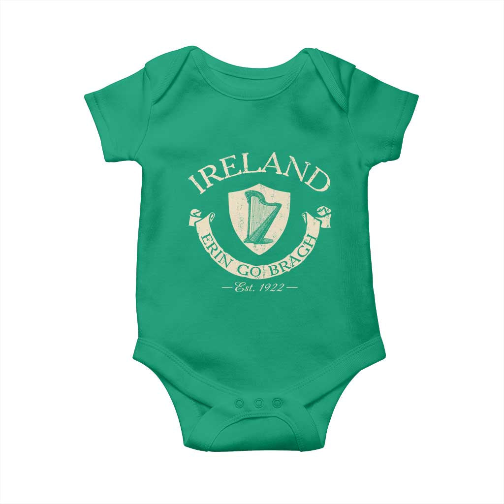 Ireland Erin Go Bragh Est 1922 Baby Onesie Irish Pride Vintage Harp