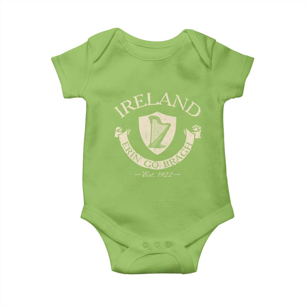 Ireland Erin Go Bragh Est 1922 Baby Onesie Irish Pride Vintage Harp