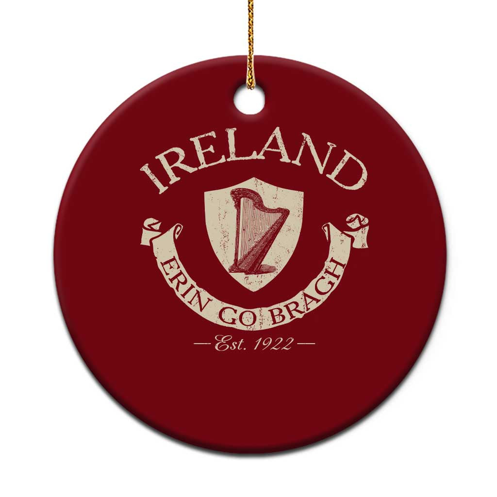 Ireland Erin Go Bragh Est 1922 Ceramic Ornament Irish Pride Vintage Harp - Wonder Print Shop