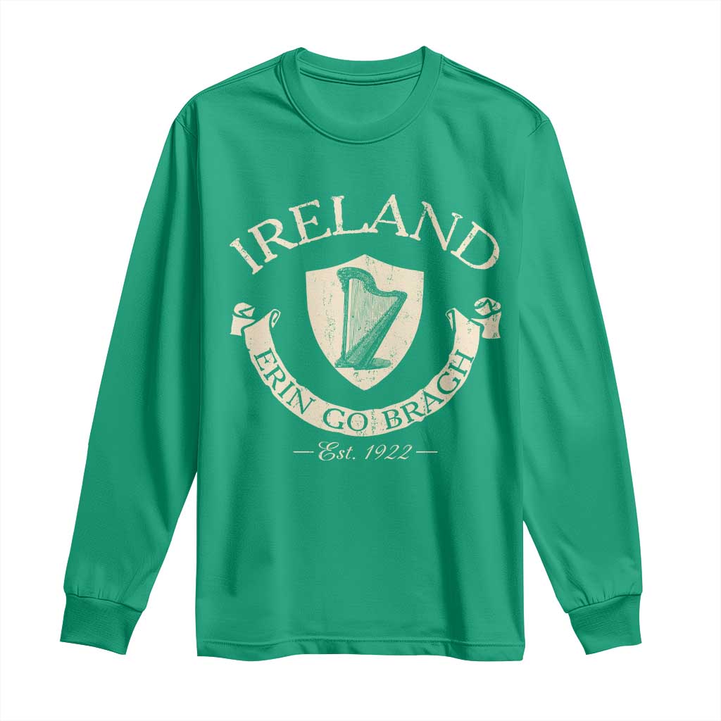 Ireland Erin Go Bragh Est 1922 Long Sleeve Shirt Irish Pride Vintage Harp