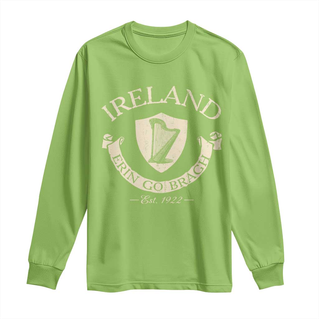 Ireland Erin Go Bragh Est 1922 Long Sleeve Shirt Irish Pride Vintage Harp