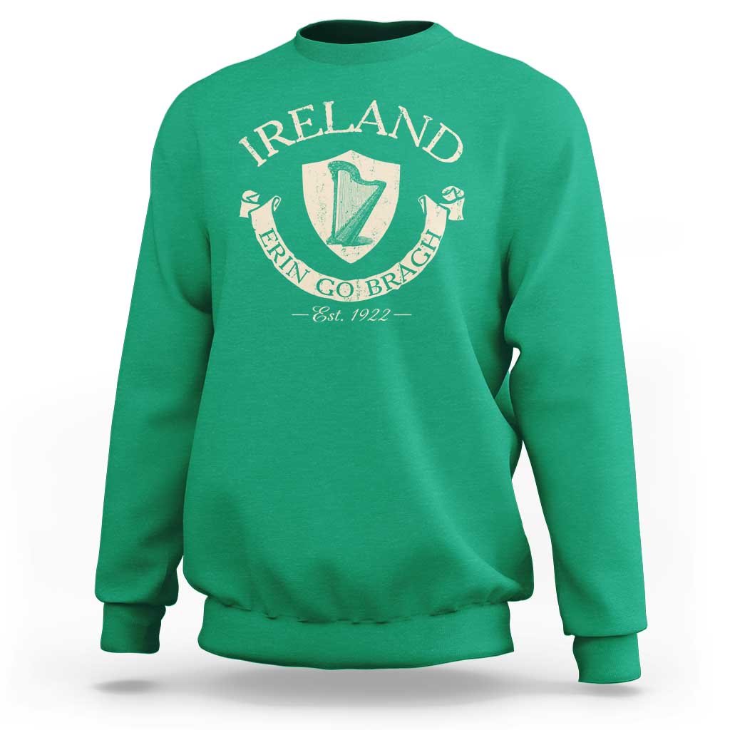 Ireland Erin Go Bragh Est 1922 Sweatshirt Irish Pride Vintage Harp