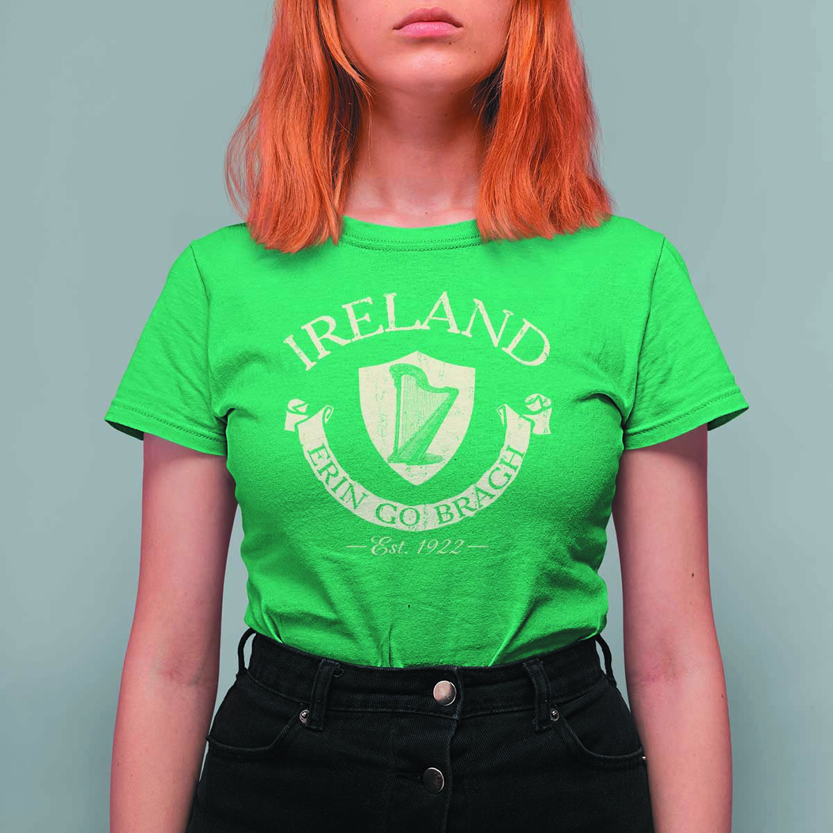 Ireland Erin Go Bragh Est 1922 T Shirt For Women Irish Pride Vintage Harp