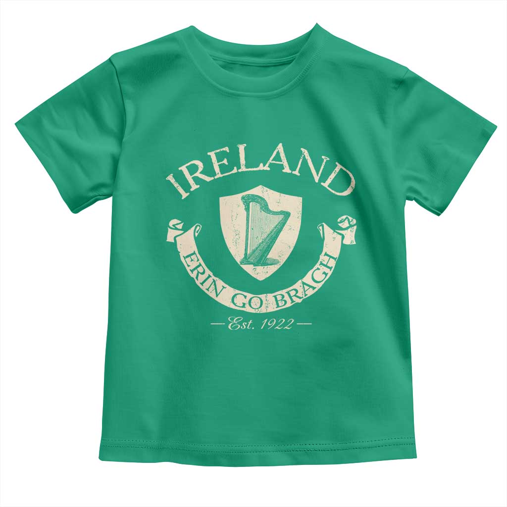 Ireland Erin Go Bragh Est 1922 Toddler T Shirt Irish Pride Vintage Harp