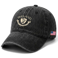 Ireland Erin Go Bragh Est 1922 Washed Cotton Baseball Cap Irish Pride Vintage Harp