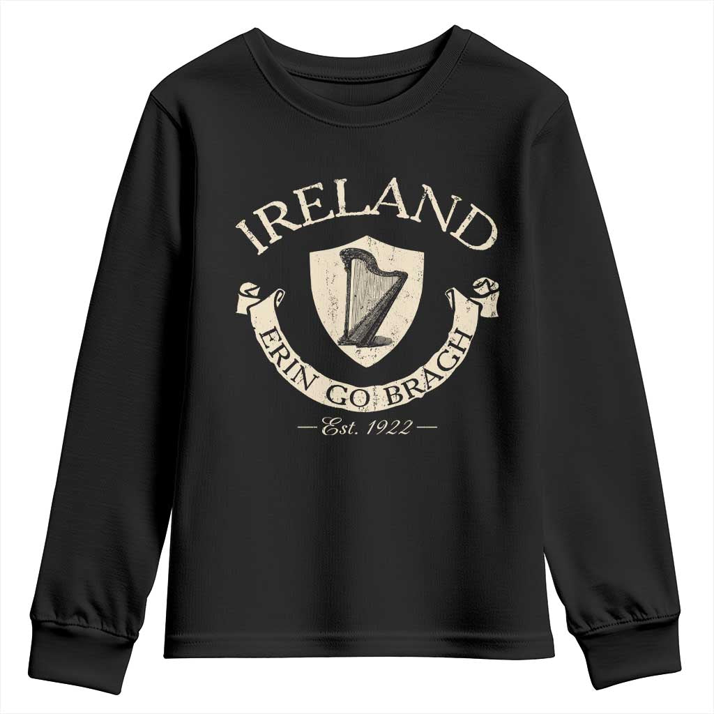 Ireland Erin Go Bragh Est 1922 Youth Sweatshirt Irish Pride Vintage Harp