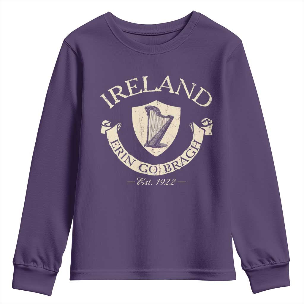 Ireland Erin Go Bragh Est 1922 Youth Sweatshirt Irish Pride Vintage Harp