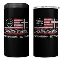 Faith Freedom 250 Years 4 in 1 Can Cooler Tumbler Christian USA 250th Anniversary