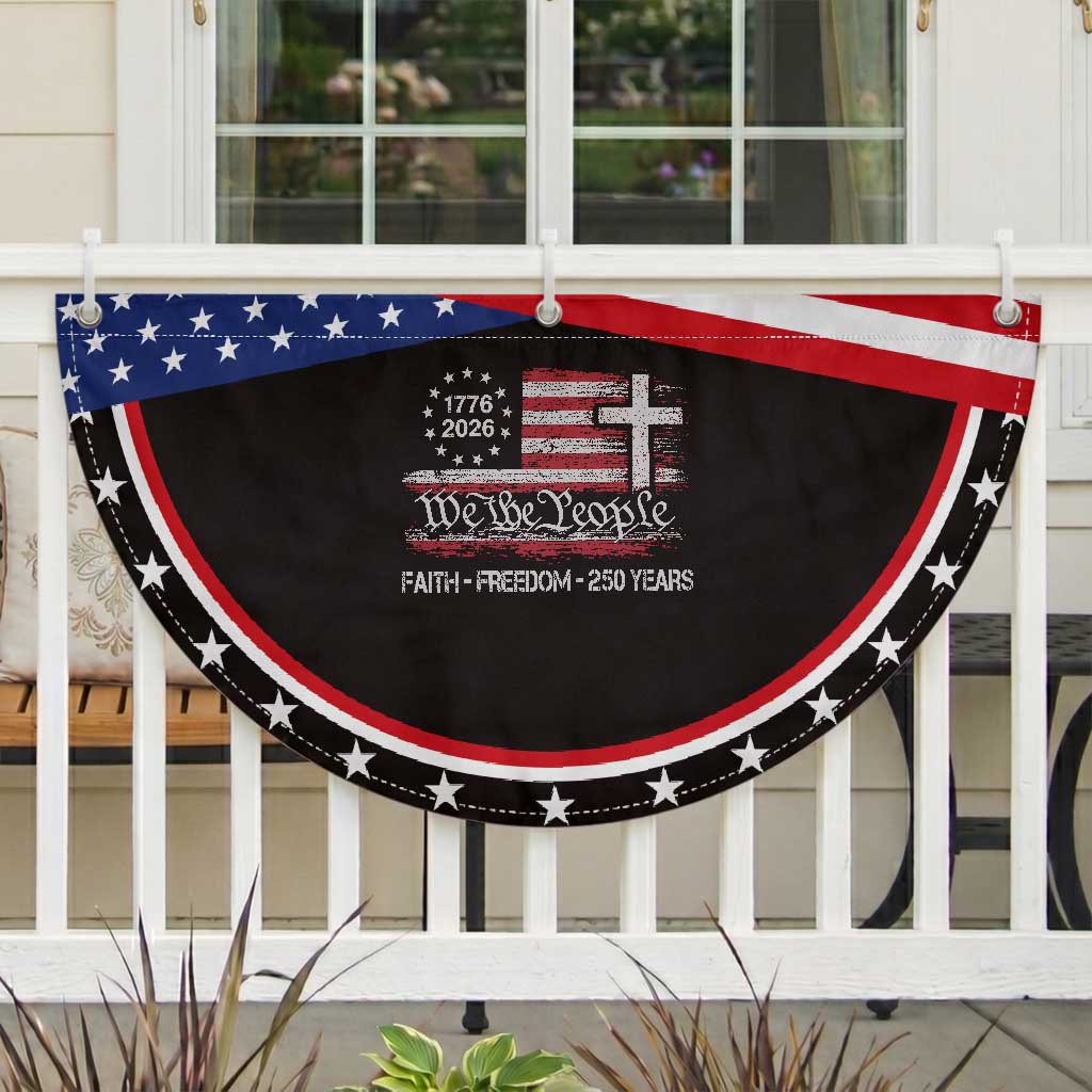 Faith Freedom 250 Years Patriotic Fan Flag Christian USA 250th Anniversary