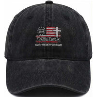 Faith Freedom 250 Years Washed Cotton Baseball Cap Christian USA 250th Anniversary