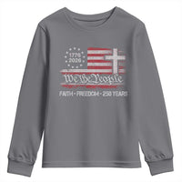 Faith Freedom 250 Years Youth Sweatshirt Christian USA 250th Anniversary
