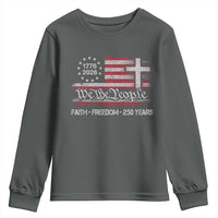 Faith Freedom 250 Years Youth Sweatshirt Christian USA 250th Anniversary
