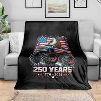 USA 250th Anniversary 250 Years 1776 2026 Monster Truck Eagle Throw Blanket