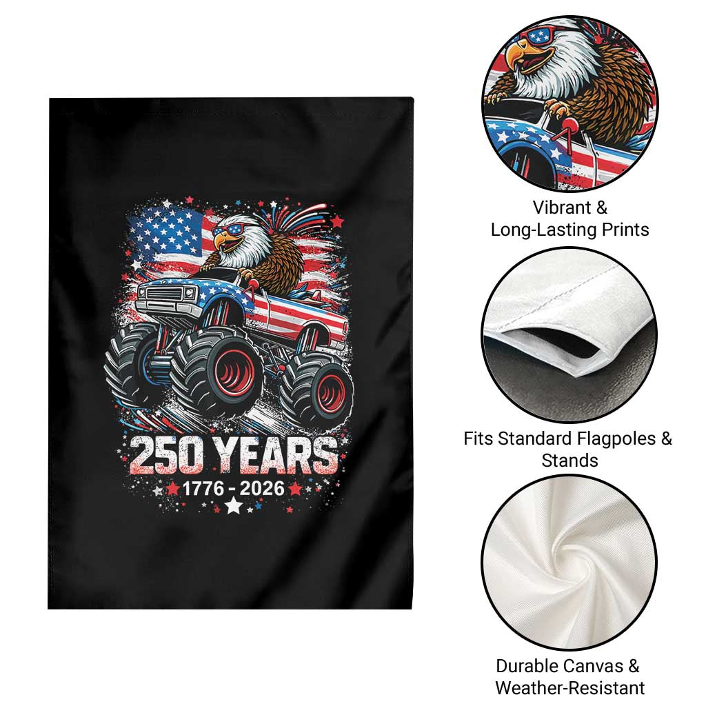 USA 250th Anniversary 250 Years 1776 2026 Monster Truck Eagle Garden Flag