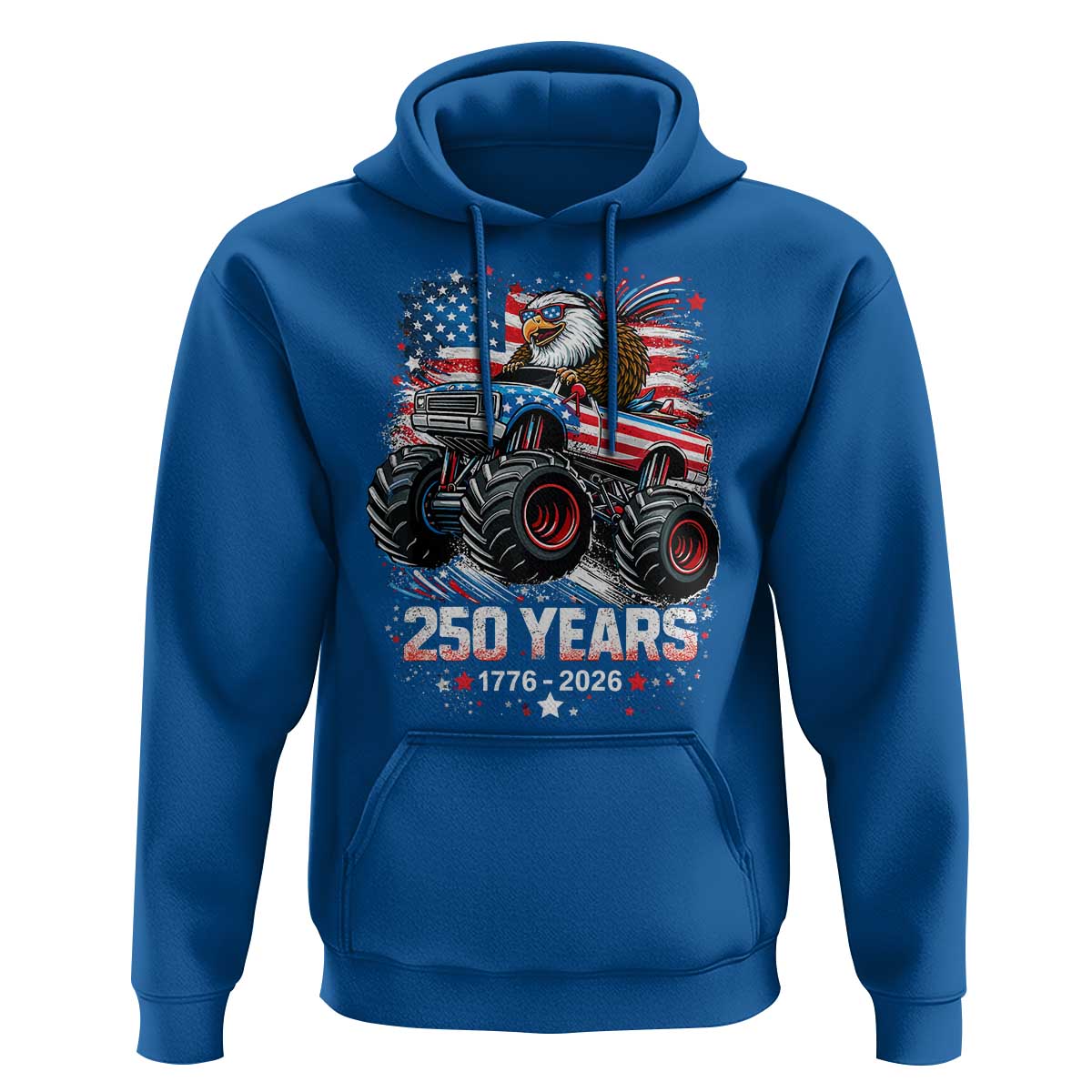 USA 250th Anniversary 250 Years 1776 2026 Monster Truck Eagle Hoodie