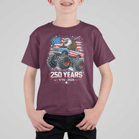 USA 250th Anniversary 250 Years 1776 2026 Monster Truck Eagle T Shirt For Kid