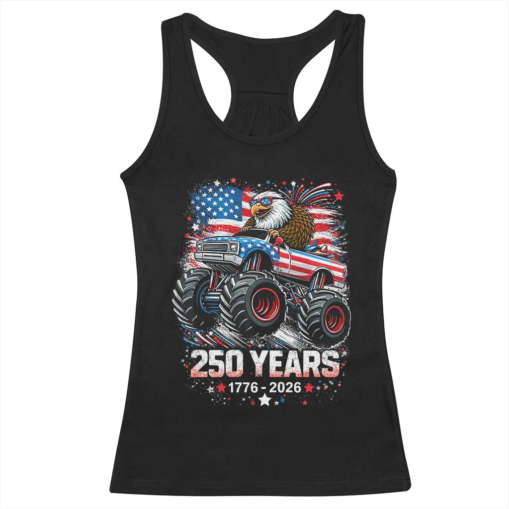 USA 250th Anniversary 250 Years 1776 2026 Monster Truck Eagle Racerback Tank Top