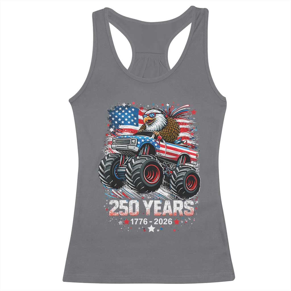USA 250th Anniversary 250 Years 1776 2026 Monster Truck Eagle Racerback Tank Top