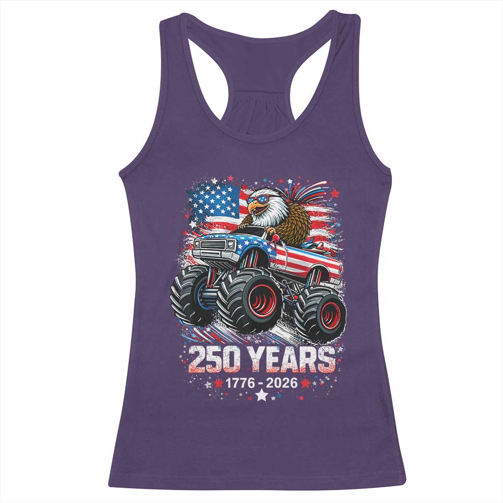 USA 250th Anniversary 250 Years 1776 2026 Monster Truck Eagle Racerback Tank Top