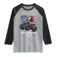 USA 250th Anniversary 250 Years 1776 2026 Monster Truck Eagle Raglan Shirt