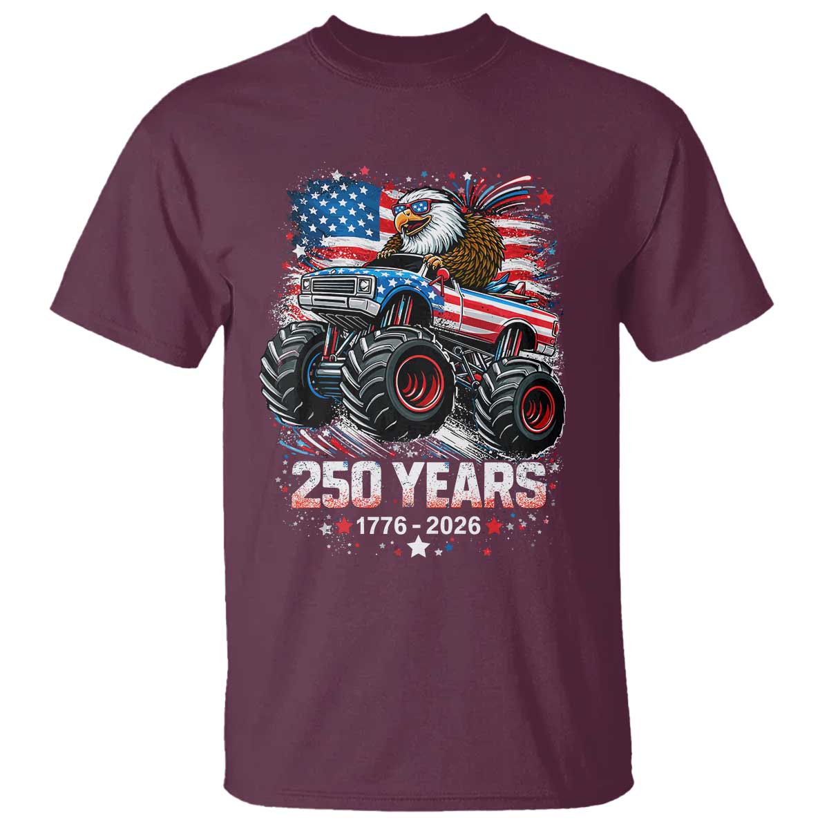 USA 250th Anniversary 250 Years 1776 2026 Monster Truck Eagle T Shirt
