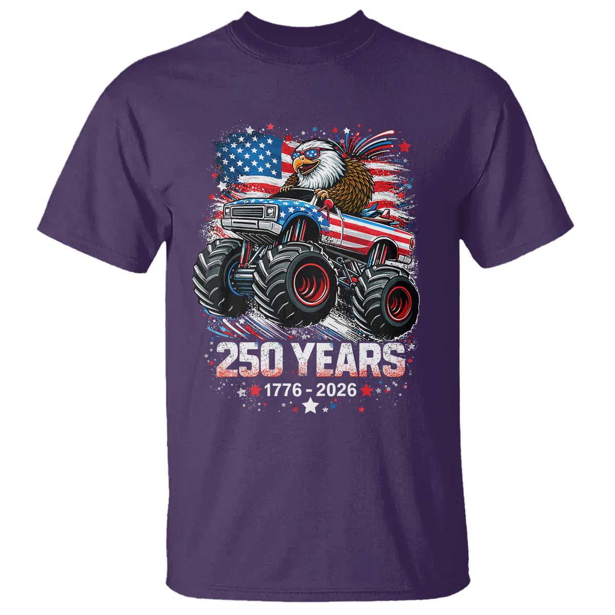 USA 250th Anniversary 250 Years 1776 2026 Monster Truck Eagle T Shirt