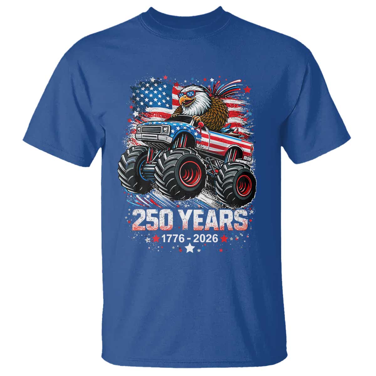 USA 250th Anniversary 250 Years 1776 2026 Monster Truck Eagle T Shirt