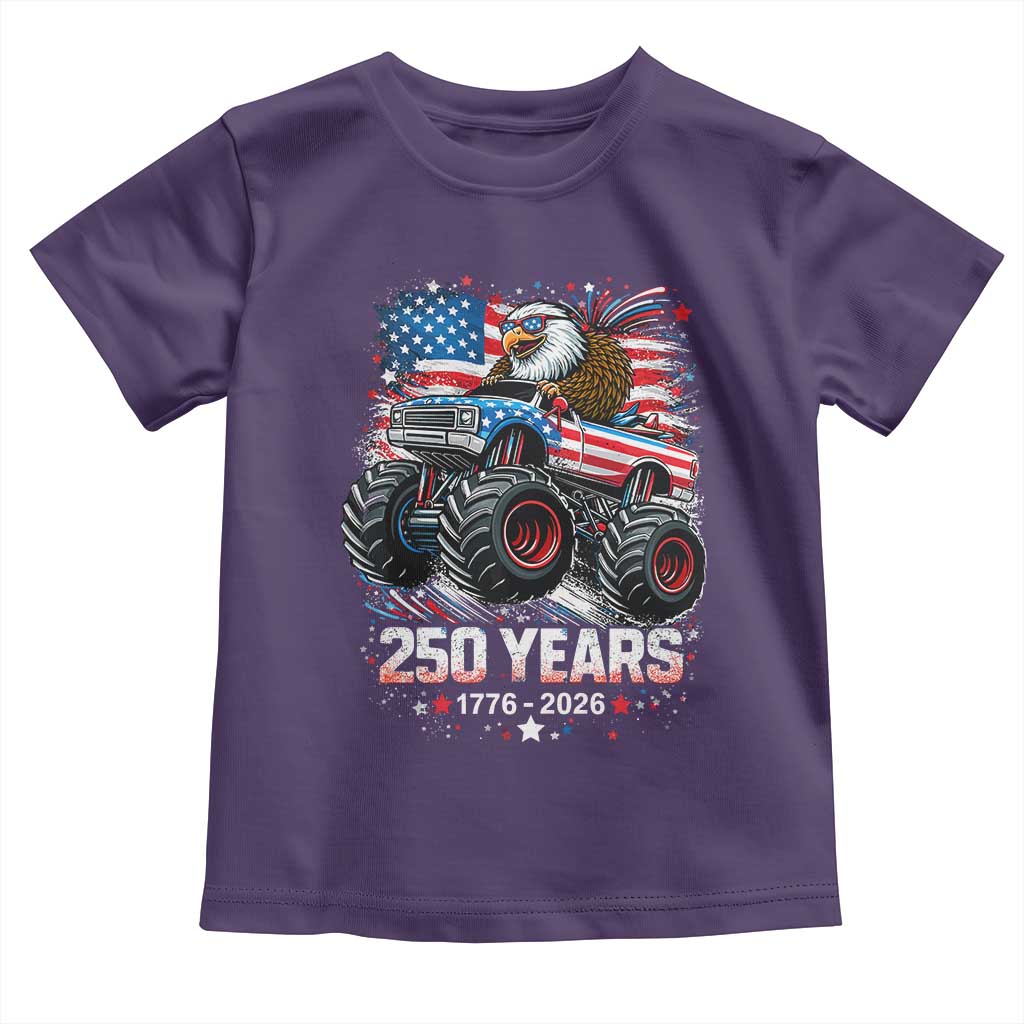 USA 250th Anniversary 250 Years 1776 2026 Monster Truck Eagle Toddler T Shirt
