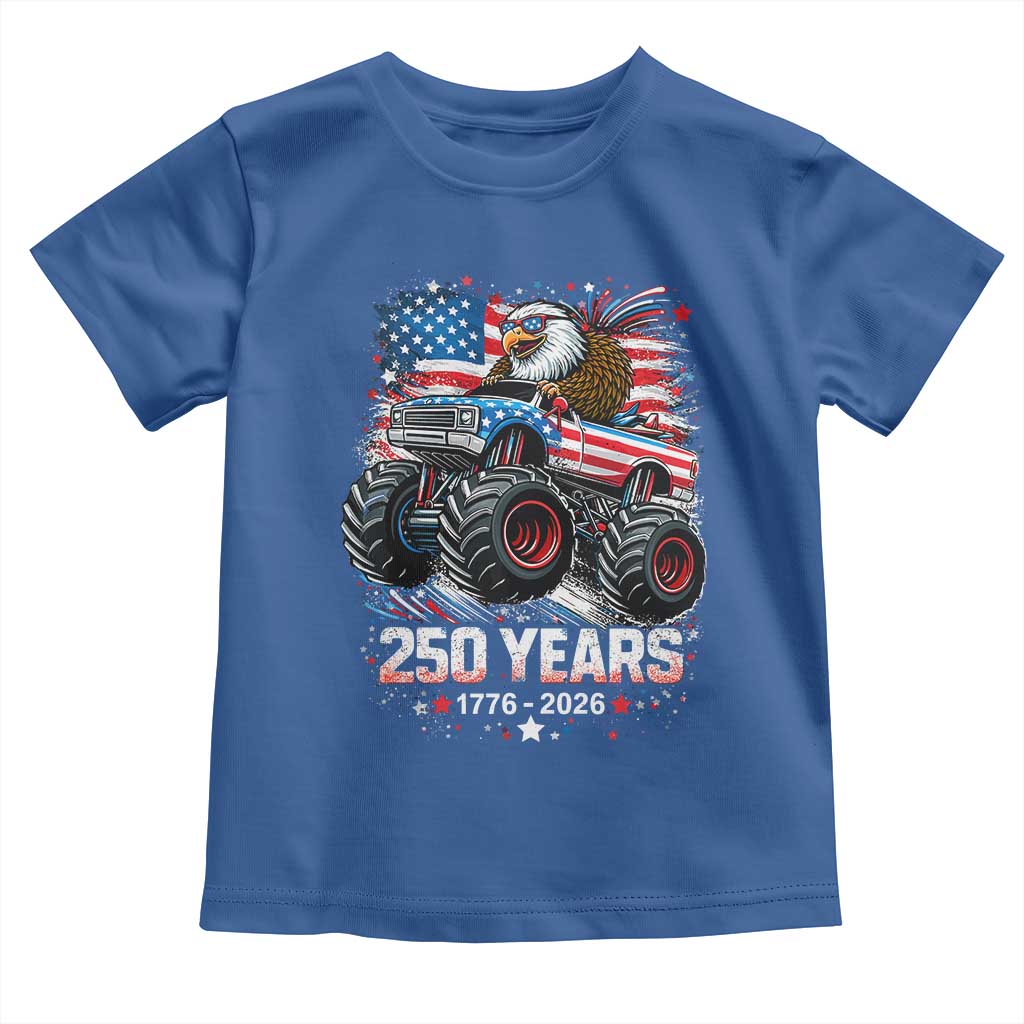 USA 250th Anniversary 250 Years 1776 2026 Monster Truck Eagle Toddler T Shirt
