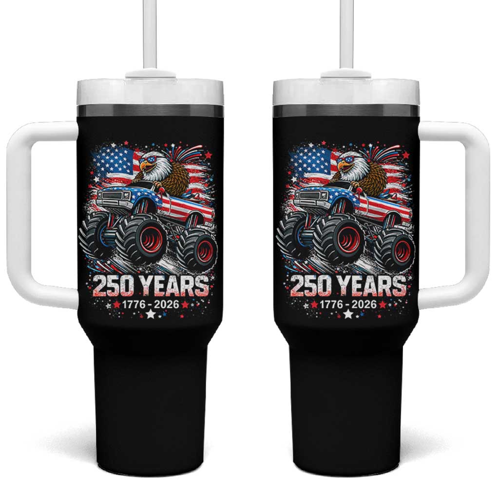 USA 250th Anniversary 250 Years 1776 2026 Monster Truck Eagle Tumbler With Handle