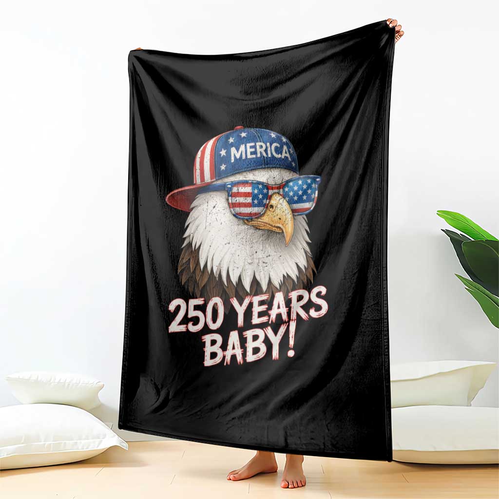 250th Anniversary USA 250 Years Baby Bald Eagle Throw Blanket