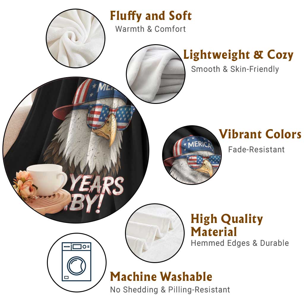 250th Anniversary USA 250 Years Baby Bald Eagle Throw Blanket