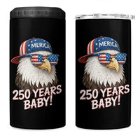 250th Anniversary USA 250 Years Baby Bald Eagle 4 in 1 Can Cooler Tumbler