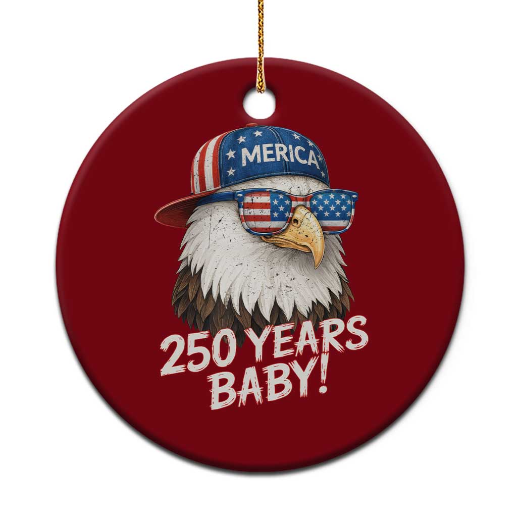 250th Anniversary USA 250 Years Baby Bald Eagle Ceramic Ornament