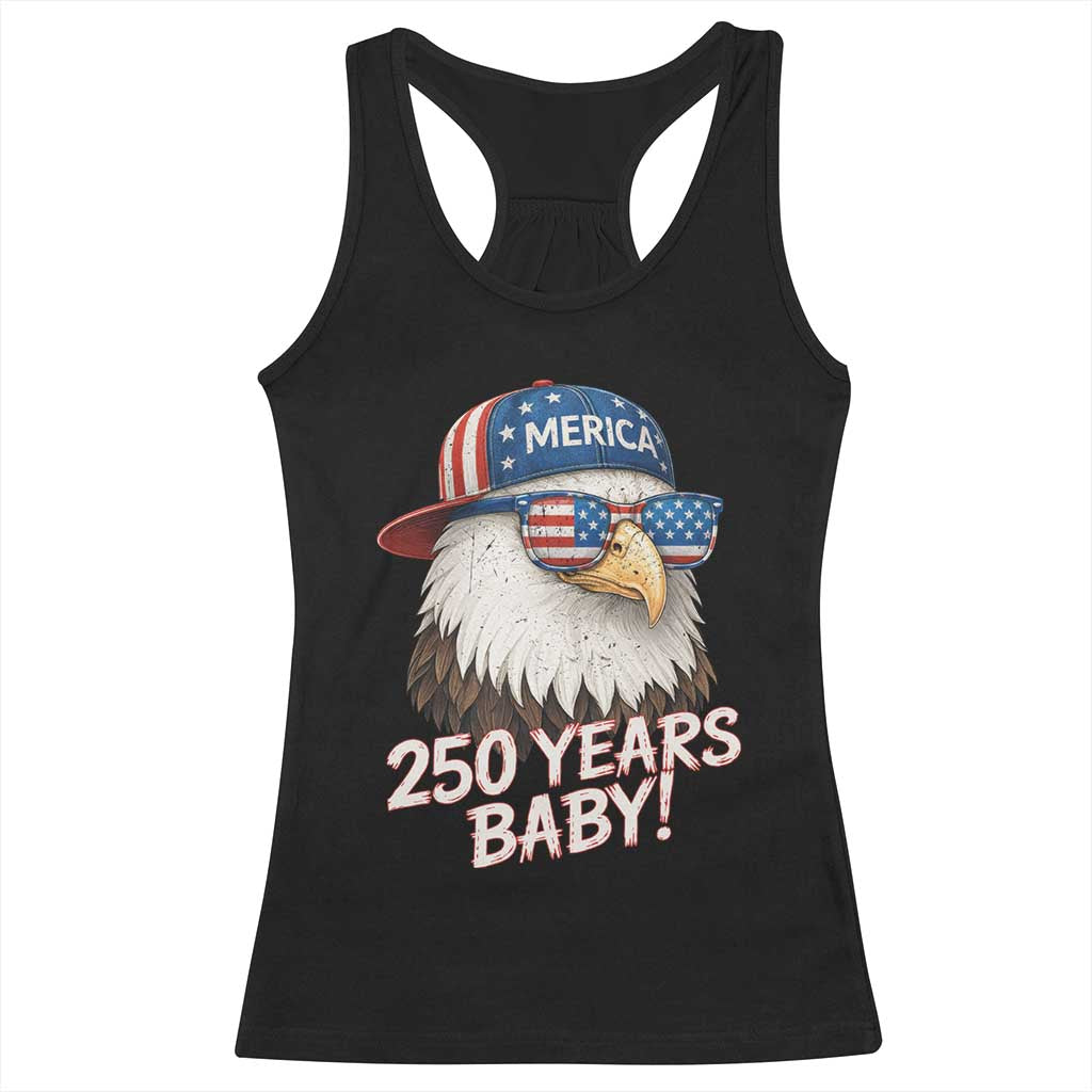 250th Anniversary USA 250 Years Baby Bald Eagle Racerback Tank Top