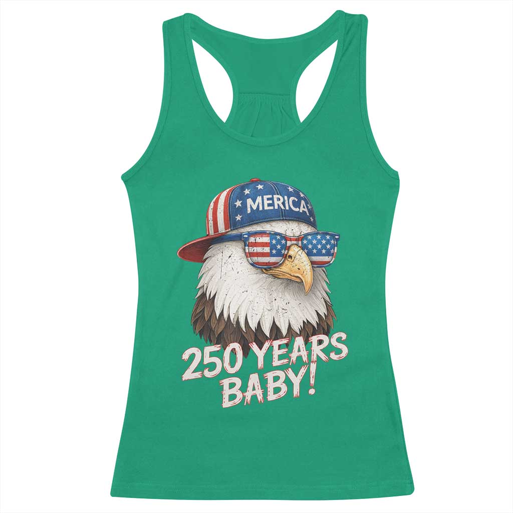 250th Anniversary USA 250 Years Baby Bald Eagle Racerback Tank Top
