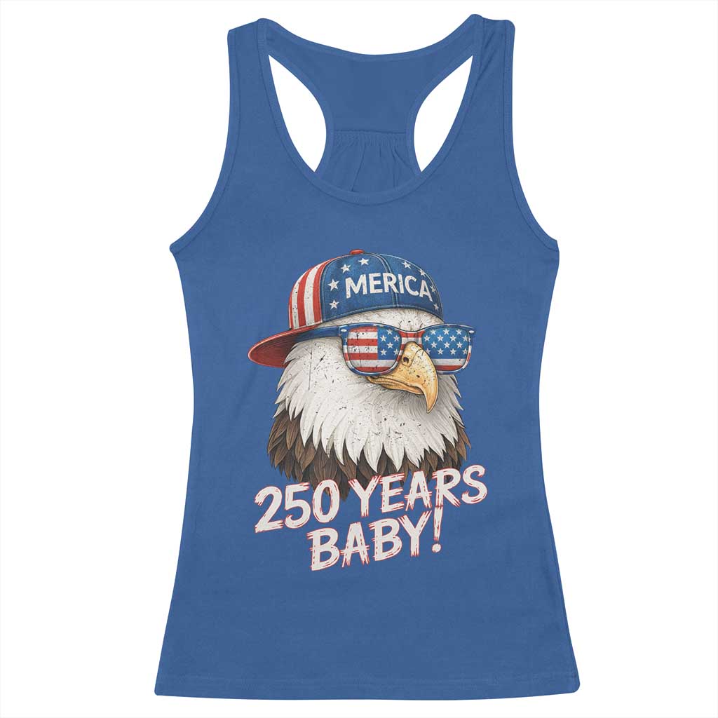 250th Anniversary USA 250 Years Baby Bald Eagle Racerback Tank Top