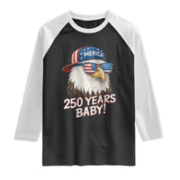 250th Anniversary USA 250 Years Baby Bald Eagle Raglan Shirt